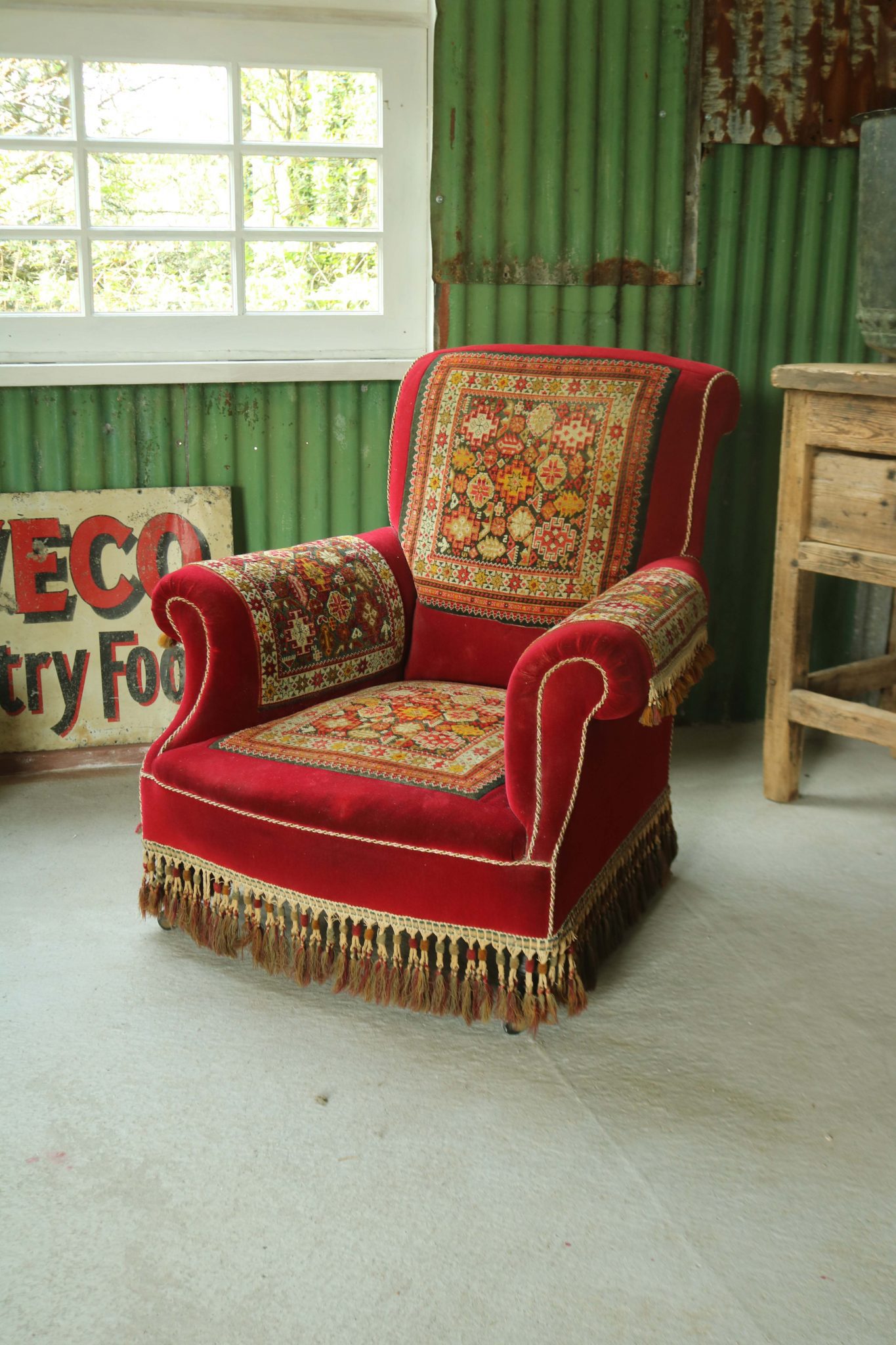 victorian carpet chair